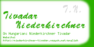 tivadar niederkirchner business card